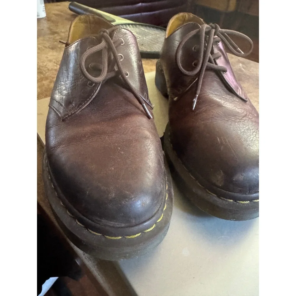 Dr. Martens 1461 DM080 Size 12 Brown Leather 3-Eye Oxford Shoes Grunge Academic